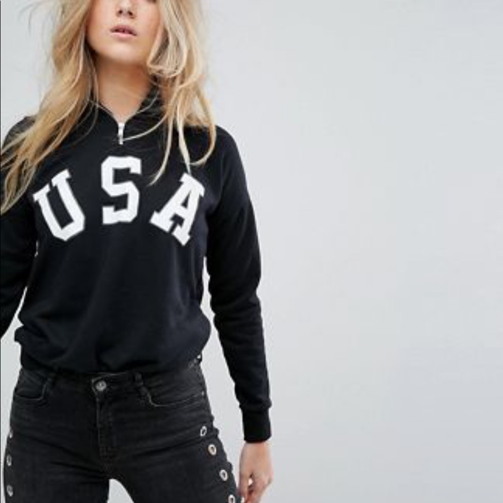 ASOS Daisy Street USA Zipper Top